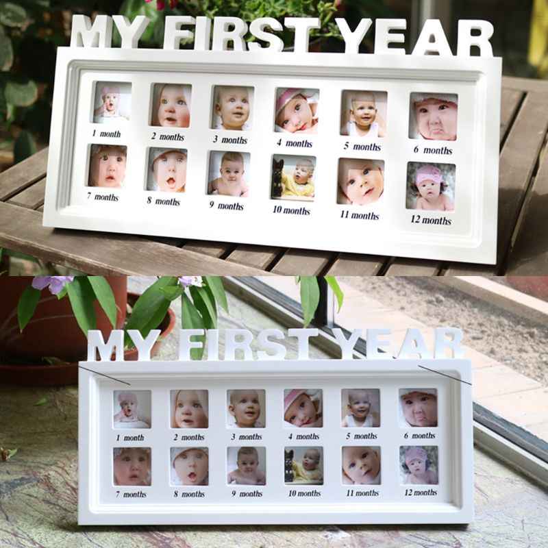 Baby My First Year Photo Frame - White - Baby Boutique