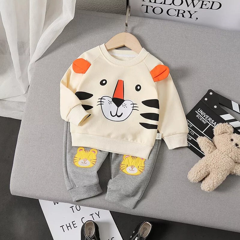 Cute Cat Winter Fleece Kids Track Suit