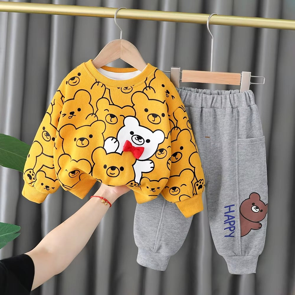 Yellow Panda Winter Fleece Kids Track Suit