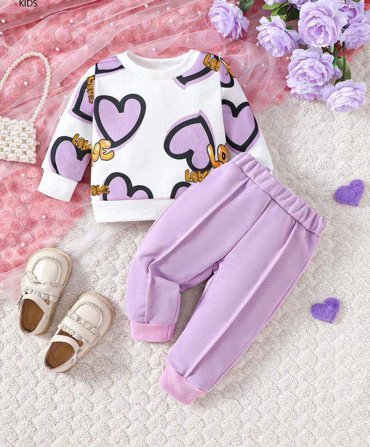 Purple Heart Winter Fleece Kids Track Suit