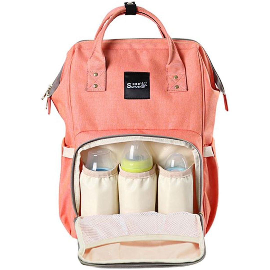 Baby Diaper Bag Backpack Multi-Function Waterproof Travel Bag (Peach)