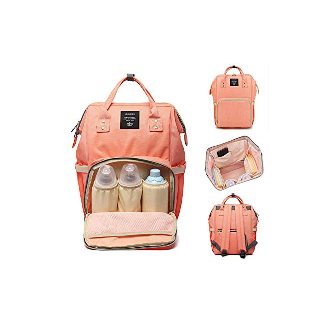 Baby Diaper Bag Backpack Multi-Function Waterproof Travel Bag (Peach)
