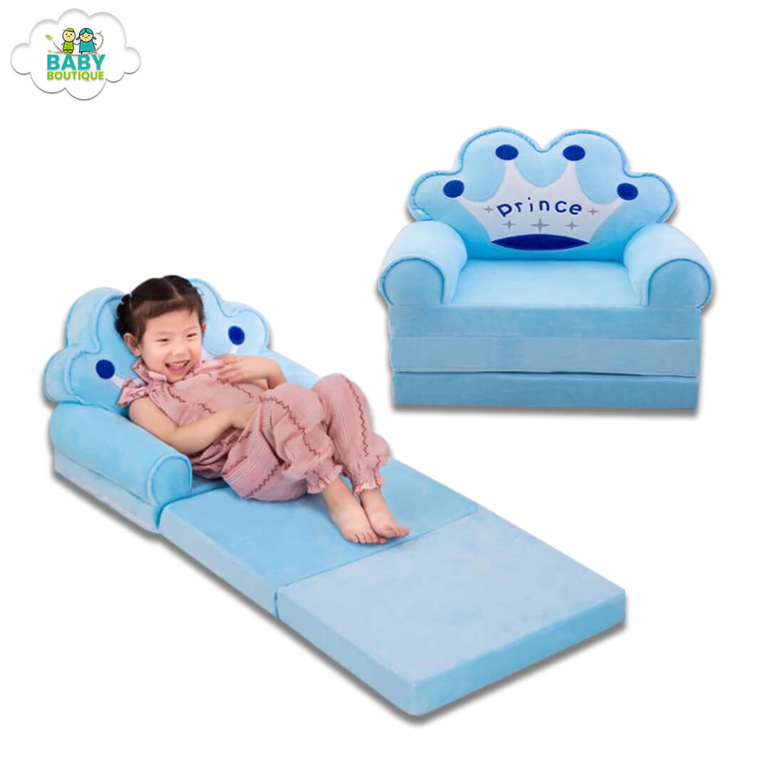 2 in 1 Foldable Baby Sofa - Blue - Baby Boutique
