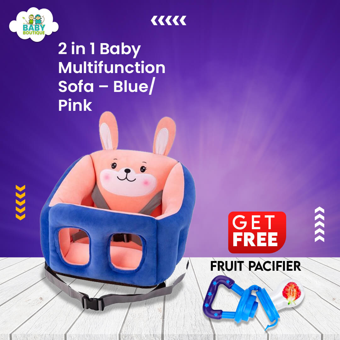 2 in 1 Baby Multifunction Sofa – Blue / Pink - Baby Boutique