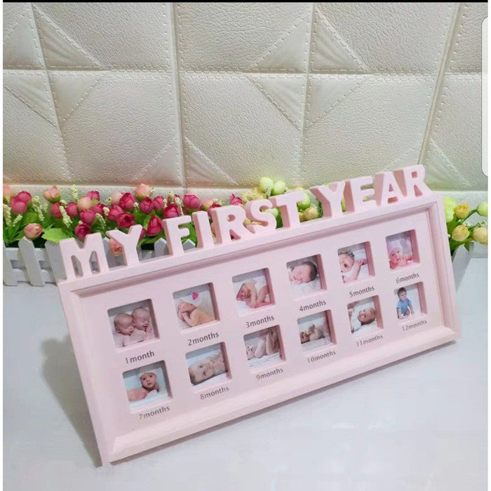Baby My First Year Photo Frame - Pink