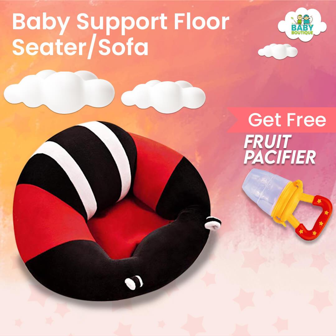 Baby Support Floor Seater/Sofa - Red n Black - Baby Boutique