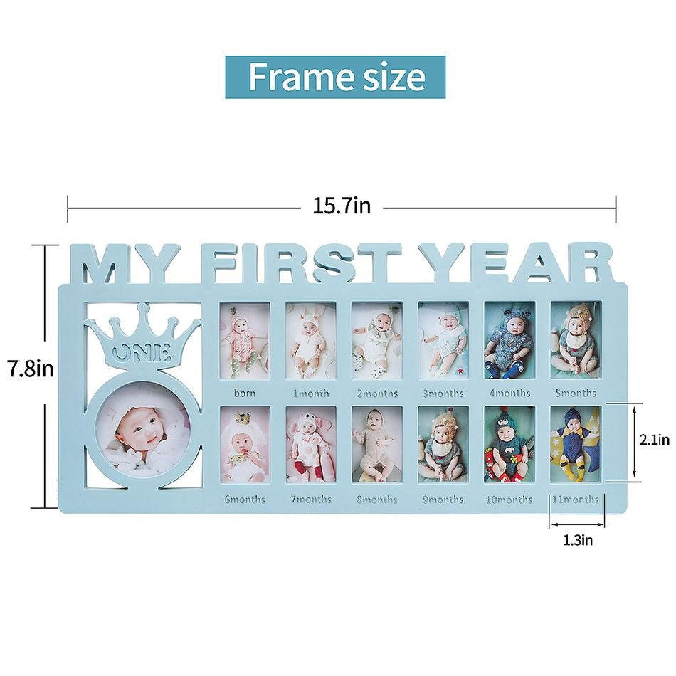 New My First Year Photo Frame - Blue